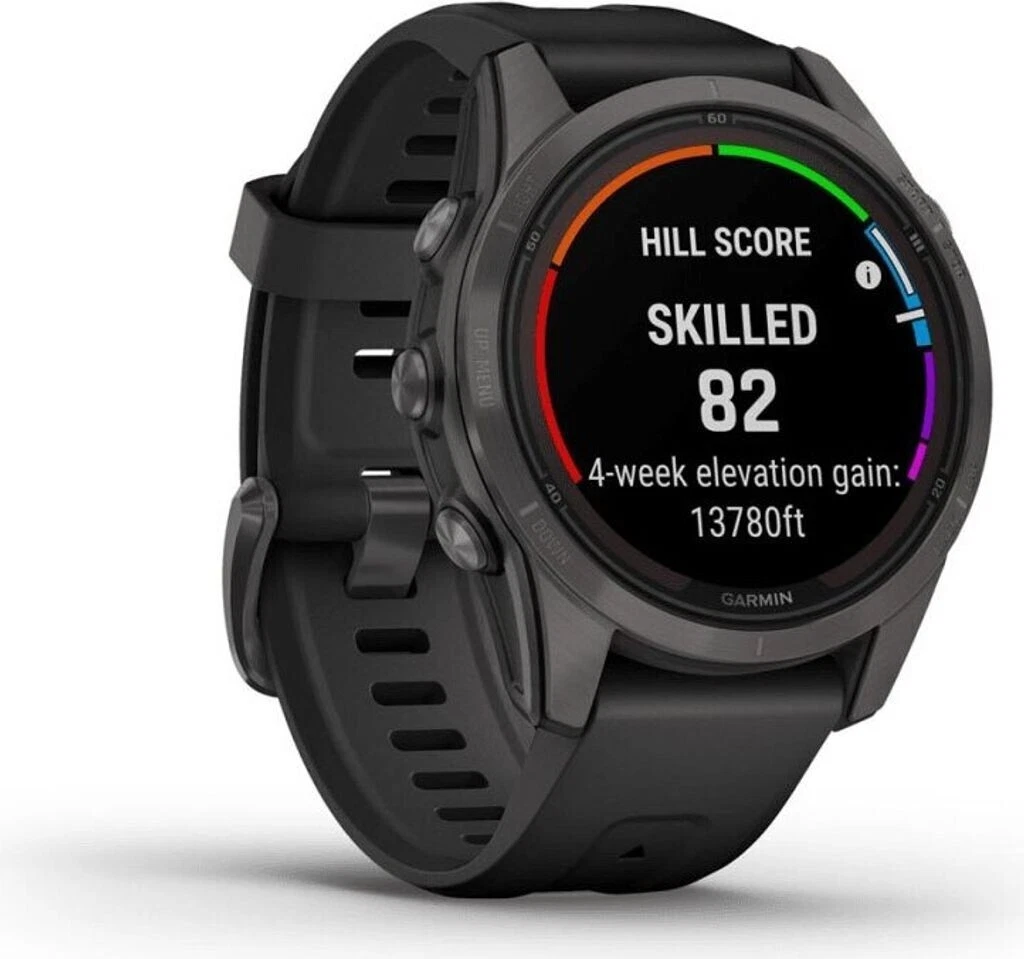 Garmin fēnix® 7S Pro Sapphire Solar Carbongrau Titan + Armband Schwarz