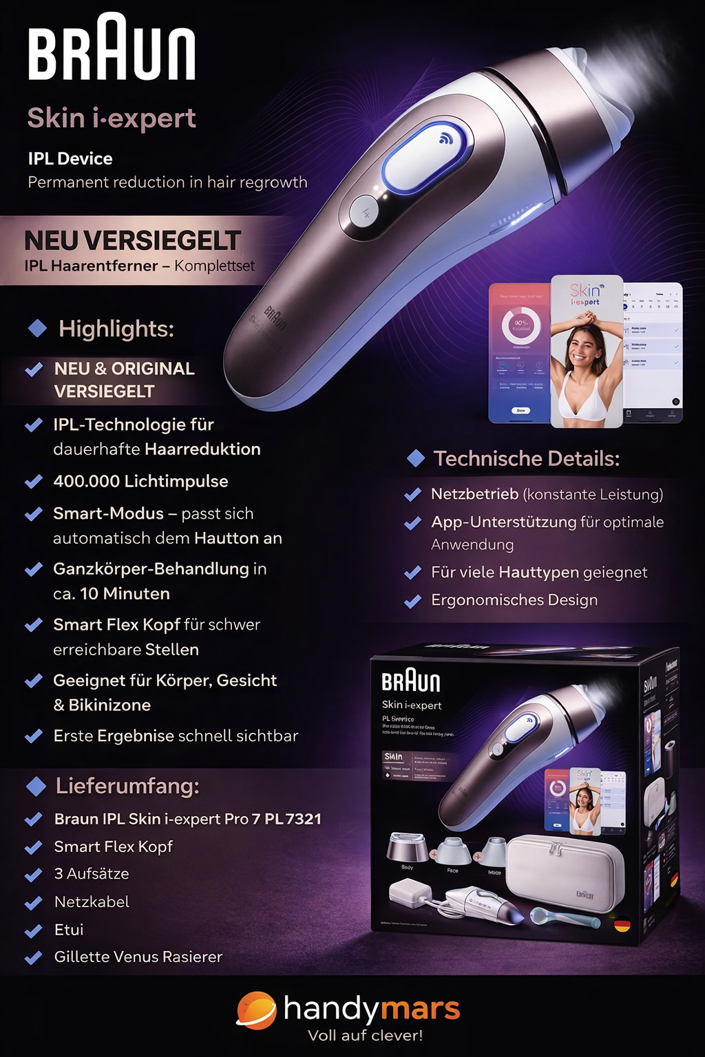 Braun Smart IPL Skin i·expert Pro 7 PL7321 – NEU VERSIEGELT