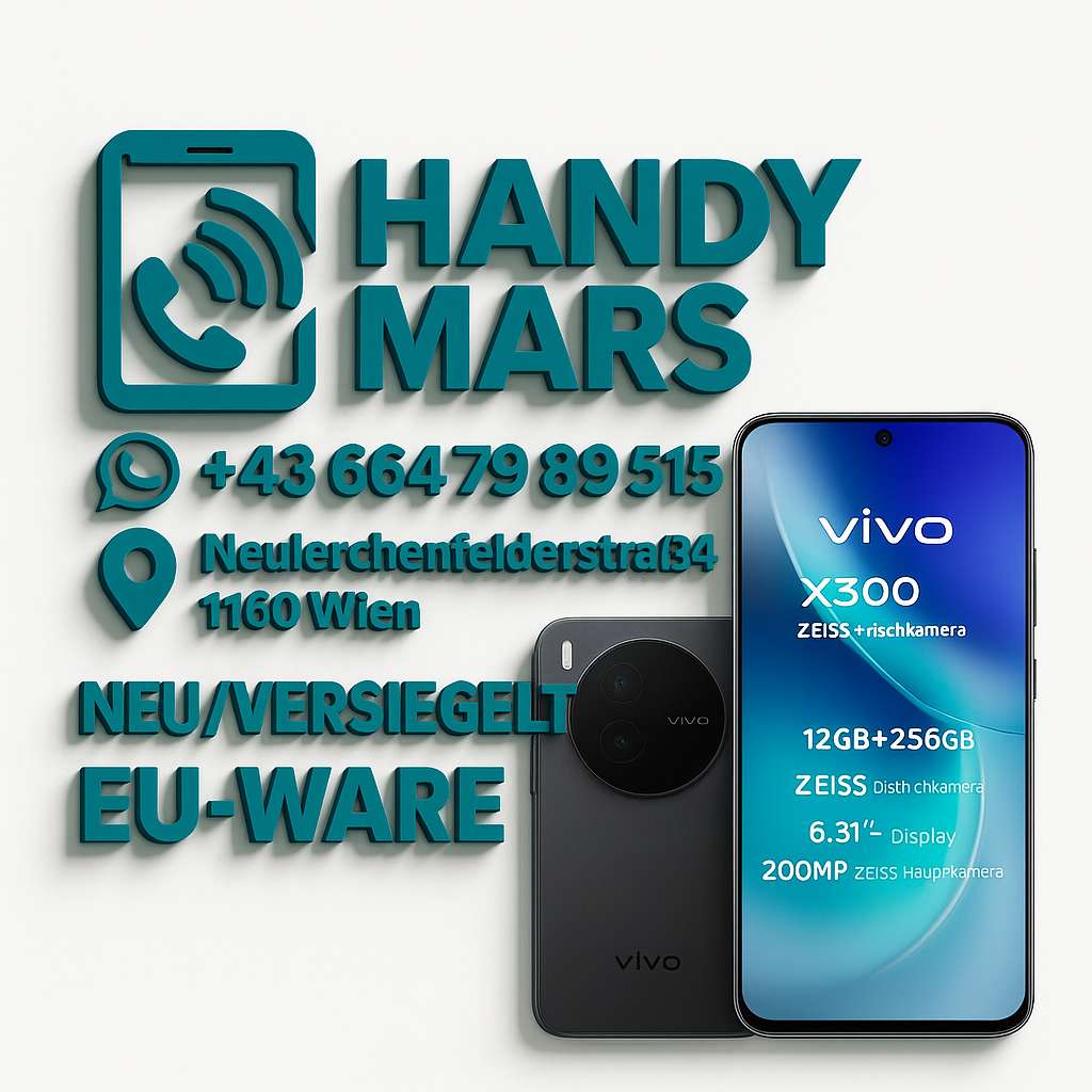 vivo X300 5G Smartphone, 12G + 256G, kompakter 6,31"-Flachbildschirm, ZEISS Dreifachkamera, 200 MP ZEISS Hauptkamera, Dimensity 9500, IP68 und IP69